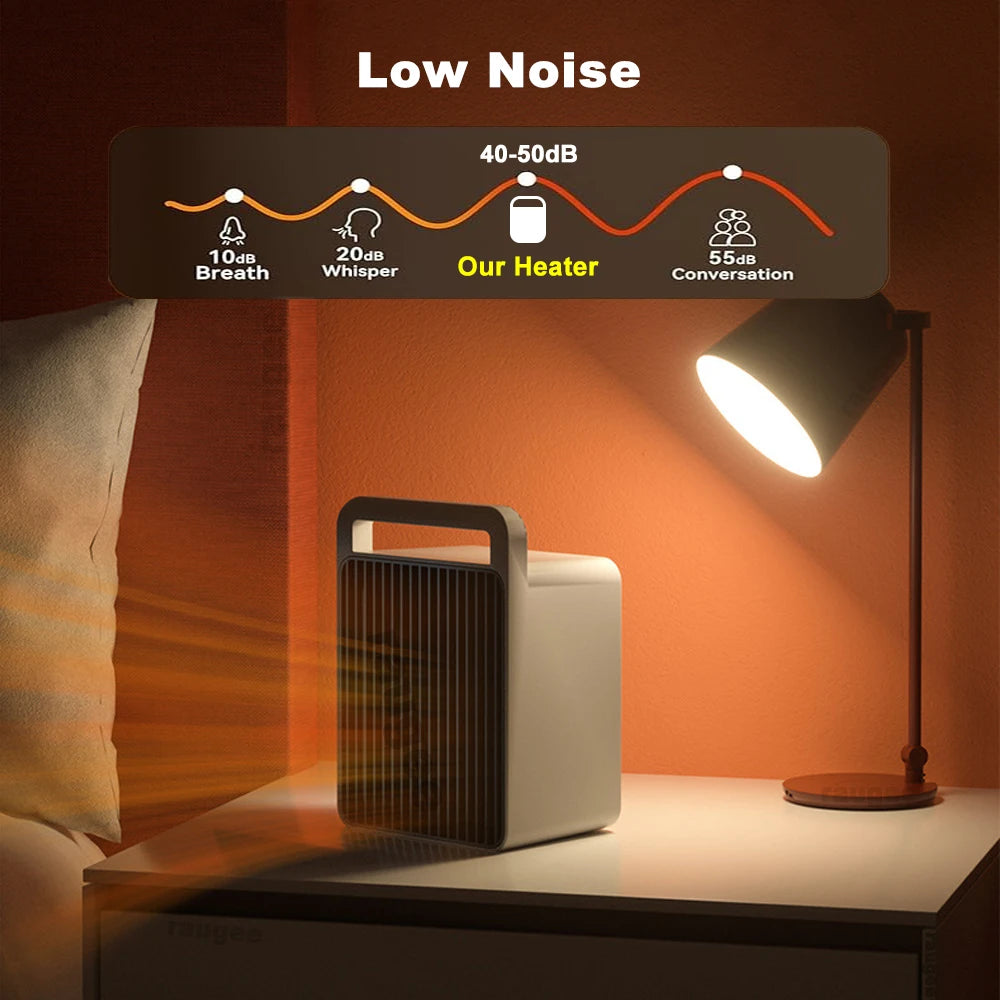 Mini Electric Heater For Room 600W PTC-Ceramic Fast Heating Portable Desk Fan Warmer Household Warm Air Bedroom Warming Machine