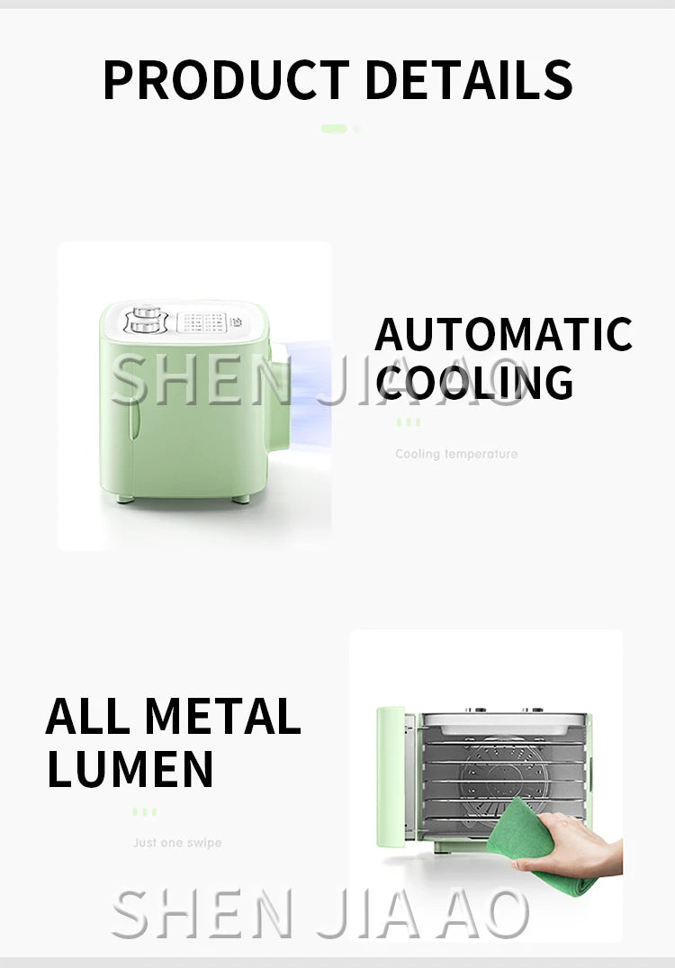 5 Metal Trays Food Dehydrator Fruits Dryer with Brewing Function Digital LED Display For Jerky, Herbs, Meat,Vegetable 8L