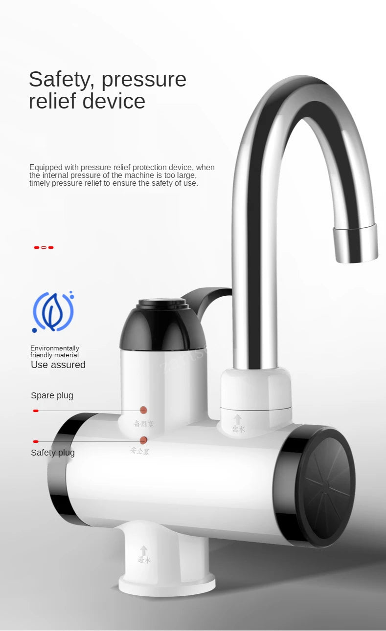 Electric Kitchen Water Heater Tap Instant Hot Water Faucet Heater Cold Heating Faucet Tankless Instantaneous Water Heater