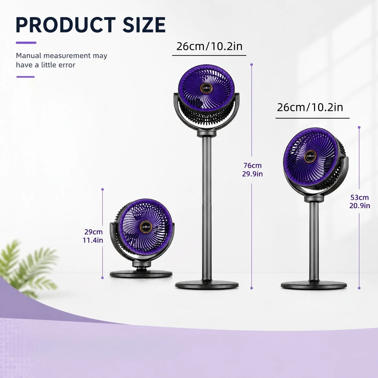 Modern 2-in-1 Floor Desk Air Circulator Fan 5 Speeds Powerful Airflow Portable USB Pedestal Fan for Home Bedroom Office