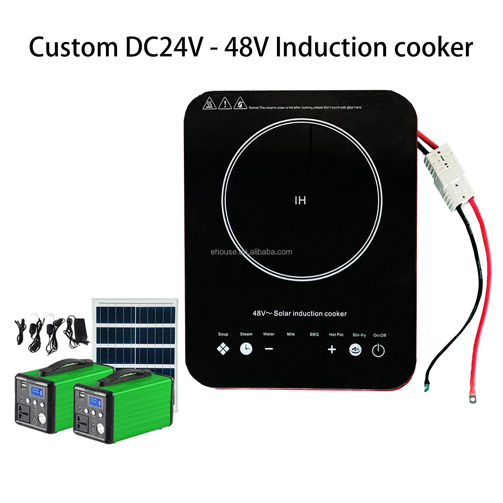 In Stock DC 24V/48V Electric Induction Cooker Photovoltaic Solar Energy Power Bank DC Induction Cooker