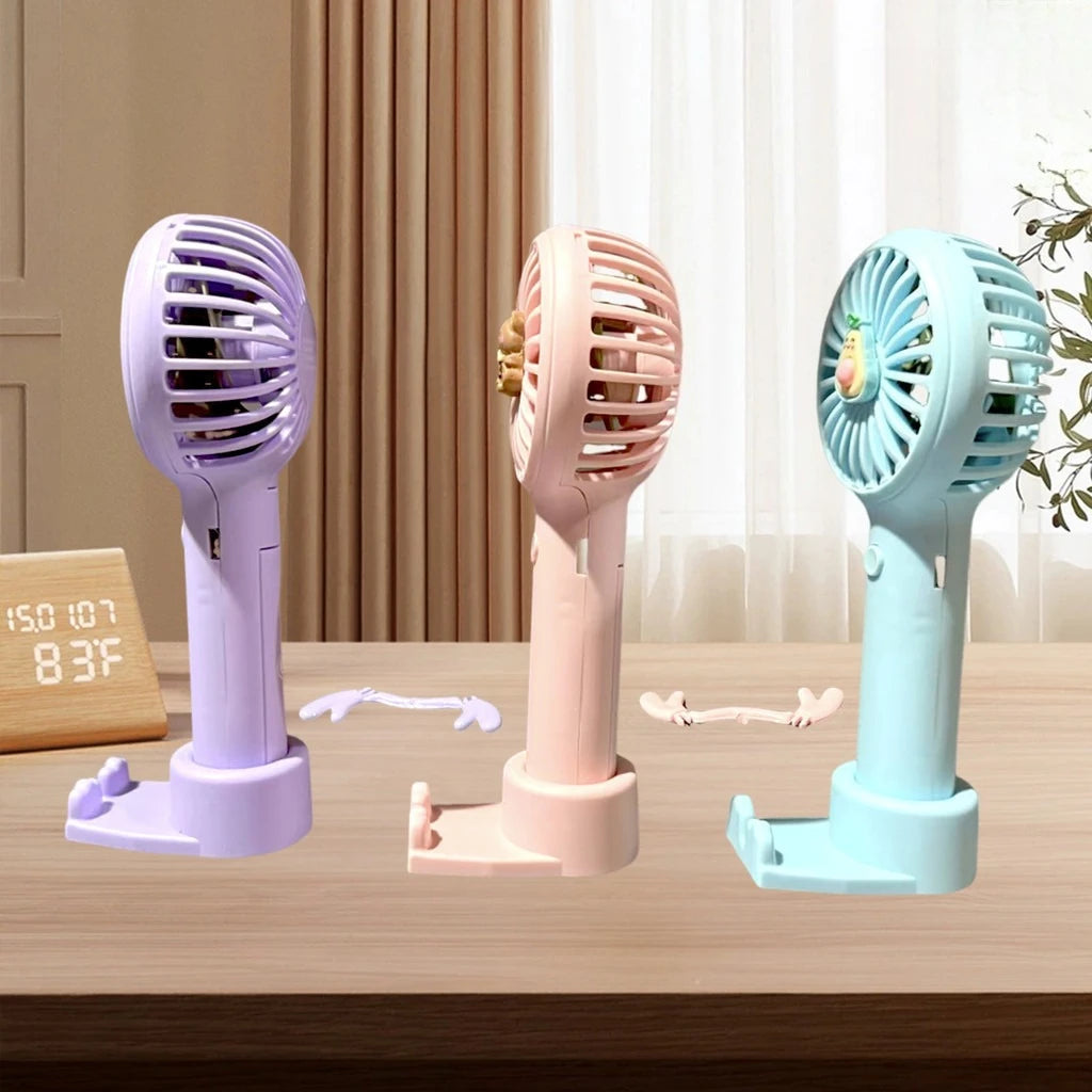 Ventilador Portátil Recarregável USB Compacto Silencioso 3 Velocidades Ideal Para Viagens, Escritório E Academia