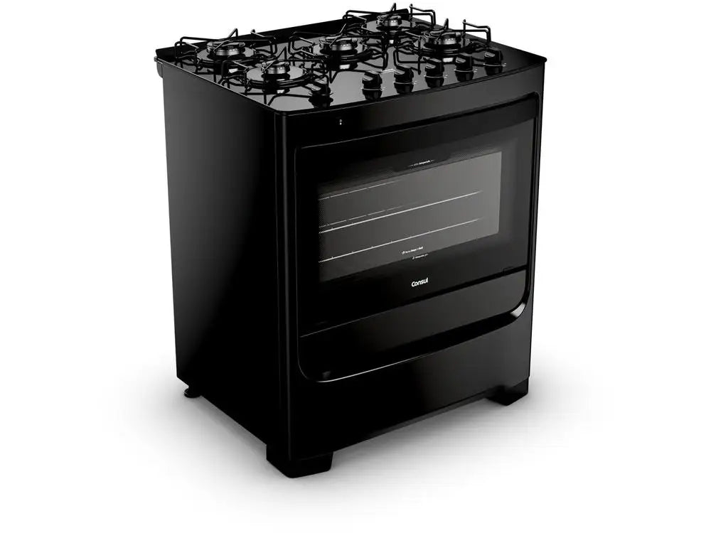Consul 5-Burner Black Stove CFS5VBE-Dual Voltage