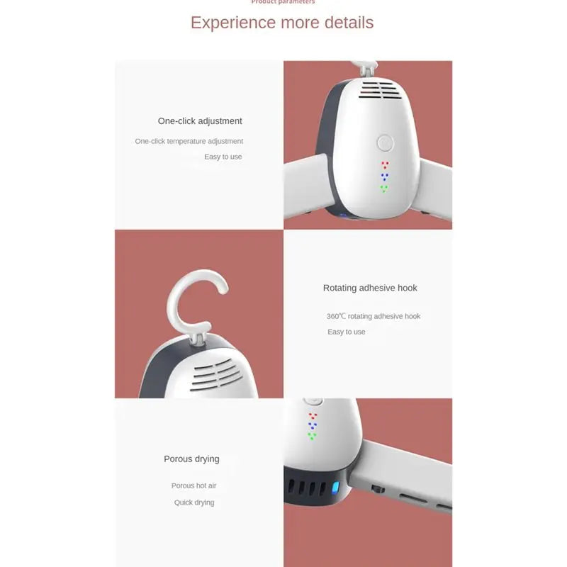 BAAJ-Portable Dryer Clothes Hangers Laundry Electric Dryer Machine For Dormitory Home US Plug