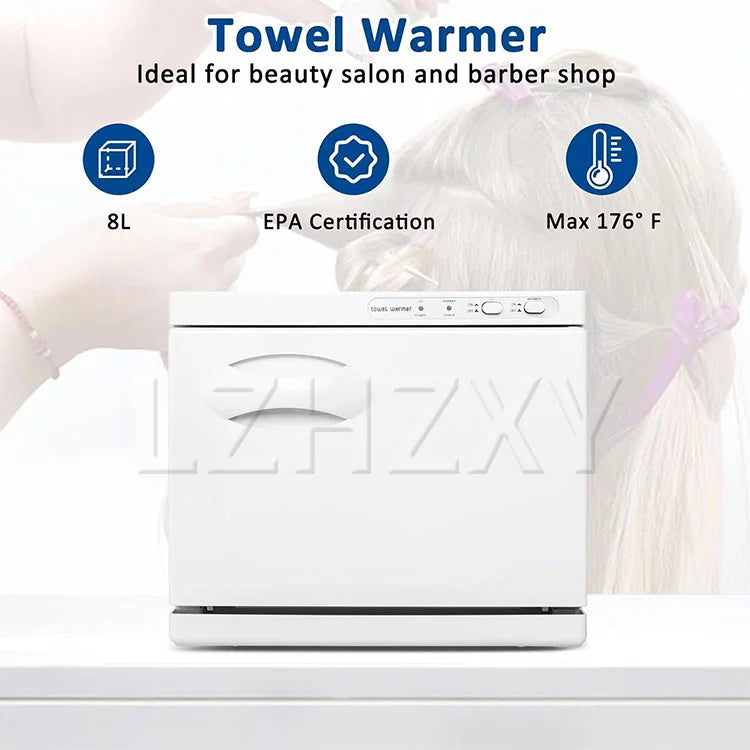 Electric Towel Warmer 8L Towel Hot Facial Salon Spa Beauty Equipment Towel Cleaning Cabinet UV + heating
