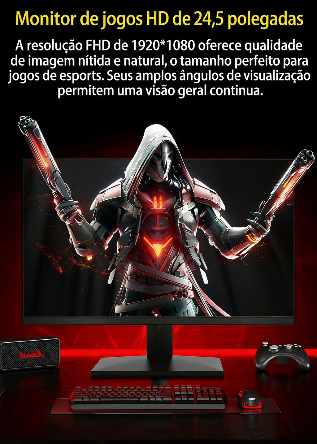 24.5 Inch 240Hz Gaming Monitor 1920×1080P 120%sRGB HDR400 IPS Screen FHD 400Nits Display DP HDMI VESA Gaming PC Monitor