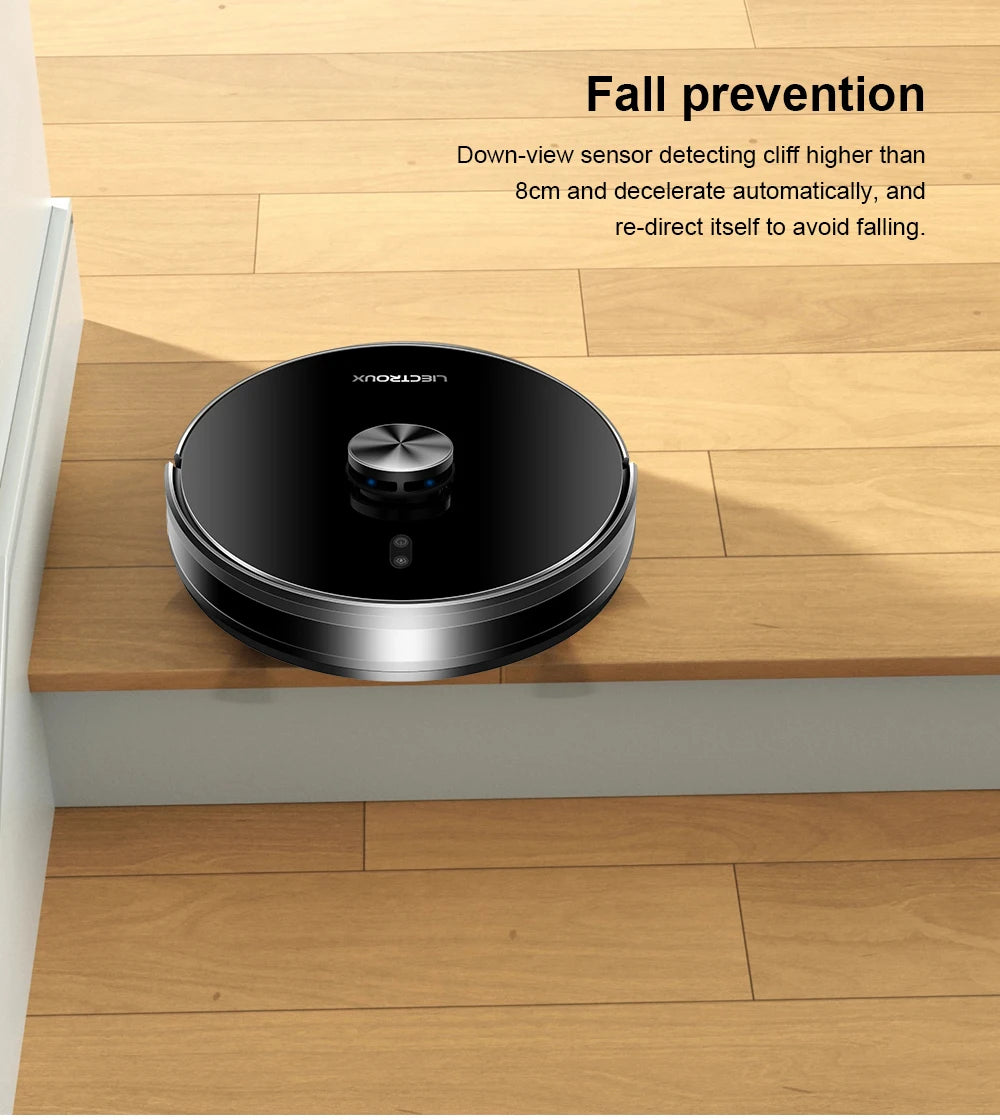 Robot Vacuum Cleaner Liectroux/Lilin X6, LDS Lidar Laser System,6500Pa,Multi-Floor Maps,Y Shape Wet Mop,Multilingual Voice