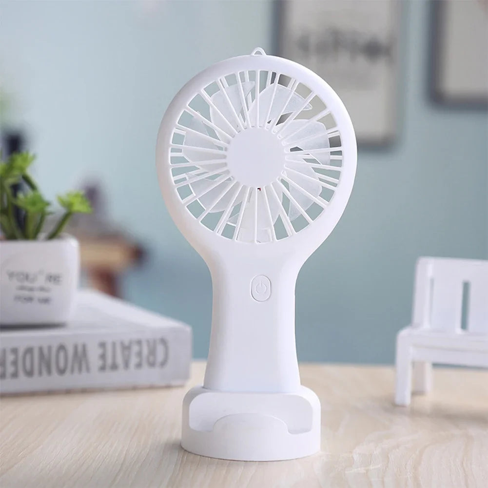 Mini Handheld Small Fan 3 Gears Portable Silent Office Desk Student on Dormitory Charging Outdoor Hand Holding Fan Small