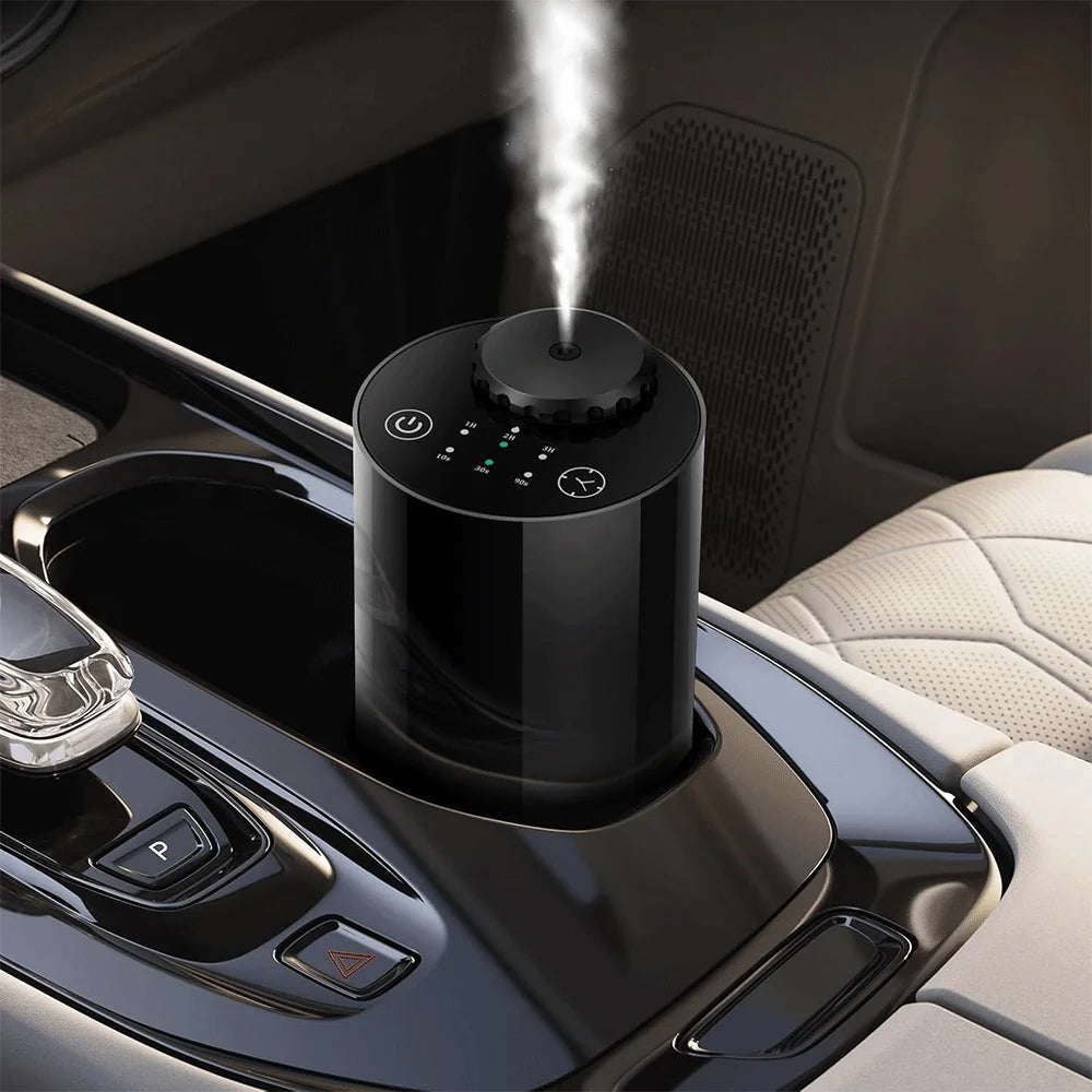 Car Waterless Essential Oil Diffuser Battery Operated Cordless Aromatherapy Diffuser With Timing 3 Mist Levels Car Diffuser