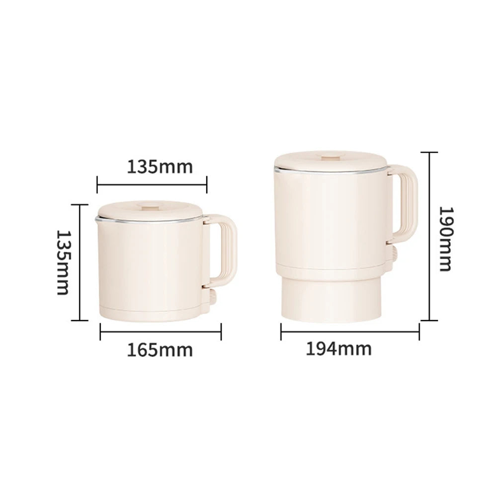 New 800ml Small Portable Electric Kettle Foldable 3 in 1 Multifunctional Travel Electric Kettle Household Rice Cooker Hot Pot