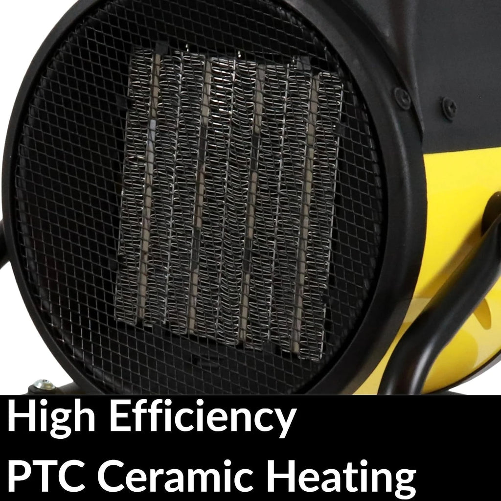 2026 New Upgrade Electric Forced Air Heater With Pivoting Base 5,120 BTU, Yellow | Electric Garage Heater