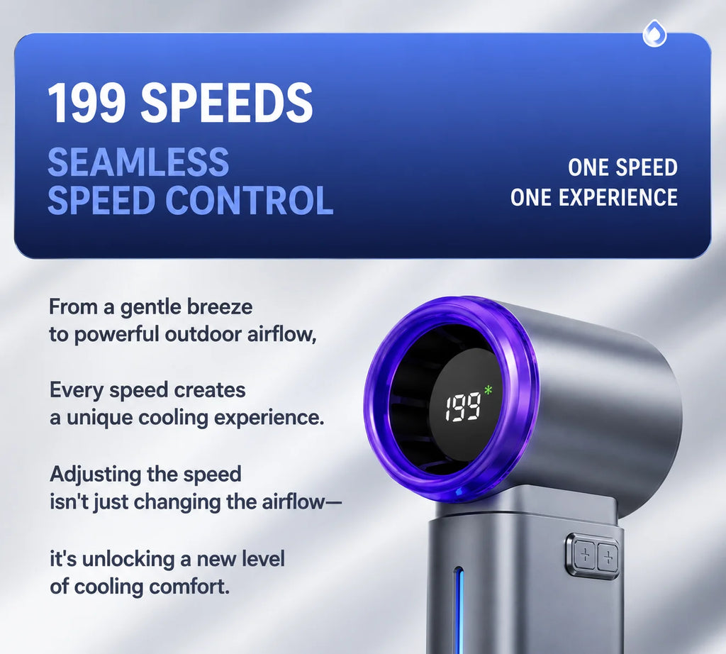 Portable Mist Cooling Fan Humidifier Ice Water Instant Cooler 199-Speed Turbo Handheld Fan Rechargeable Mini Air Conditioner Fan