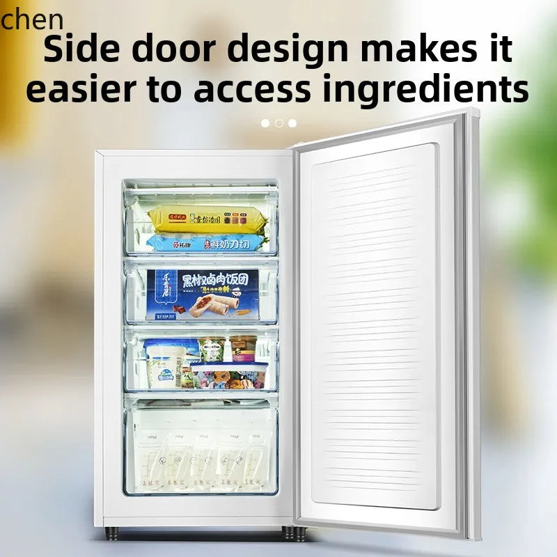 ZMLFreezer Vertical Full Freezer Side Open Door Freezer Small Drawer Air Cooled Frost Free