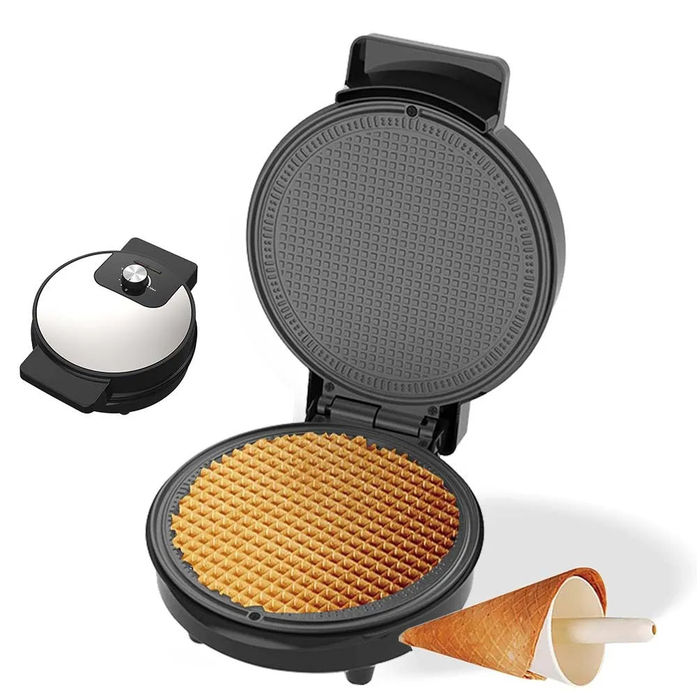 New 220V Household DIY Ice Cream Cone Machine Portable Breakfast Crispy Roll Machine 1000W Electric Pancake Machine