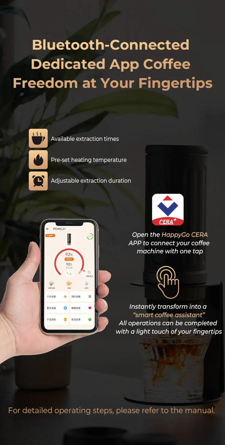 IKAPE Kapo K2 Portable Coffee Machine/Bluetooth Connection/Timer Function,51/58mm Espresso Bottomless Portafilter,Camping/Home