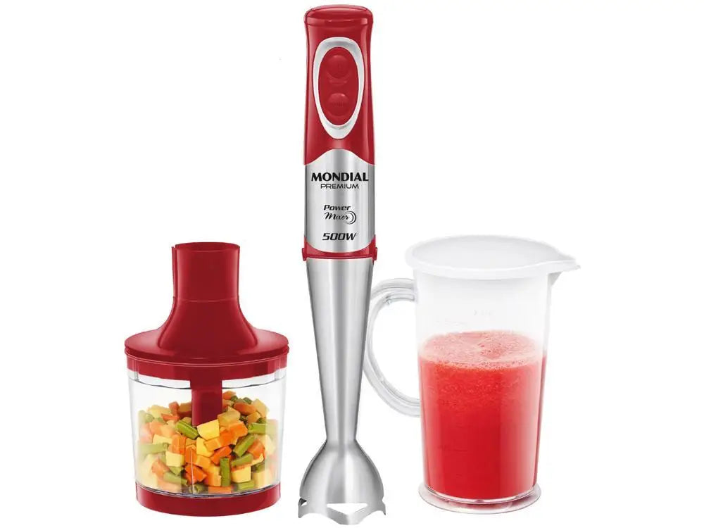 Mixer 2 in 1 Mondial 500W Red and Inox - 220V