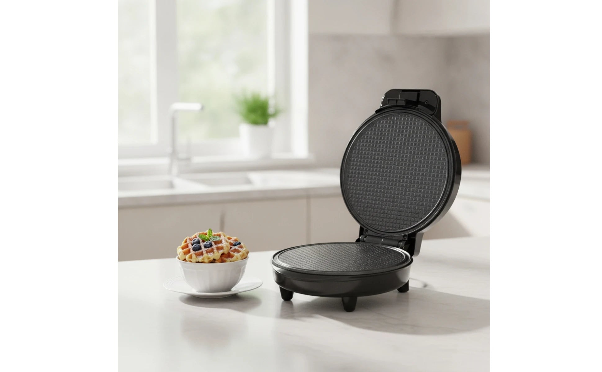 Waffle Cone Maker Electric Waffle Cone Baker Appliance 1000W Machine Space-Saving for Home Cooks, Kitchen Countertop