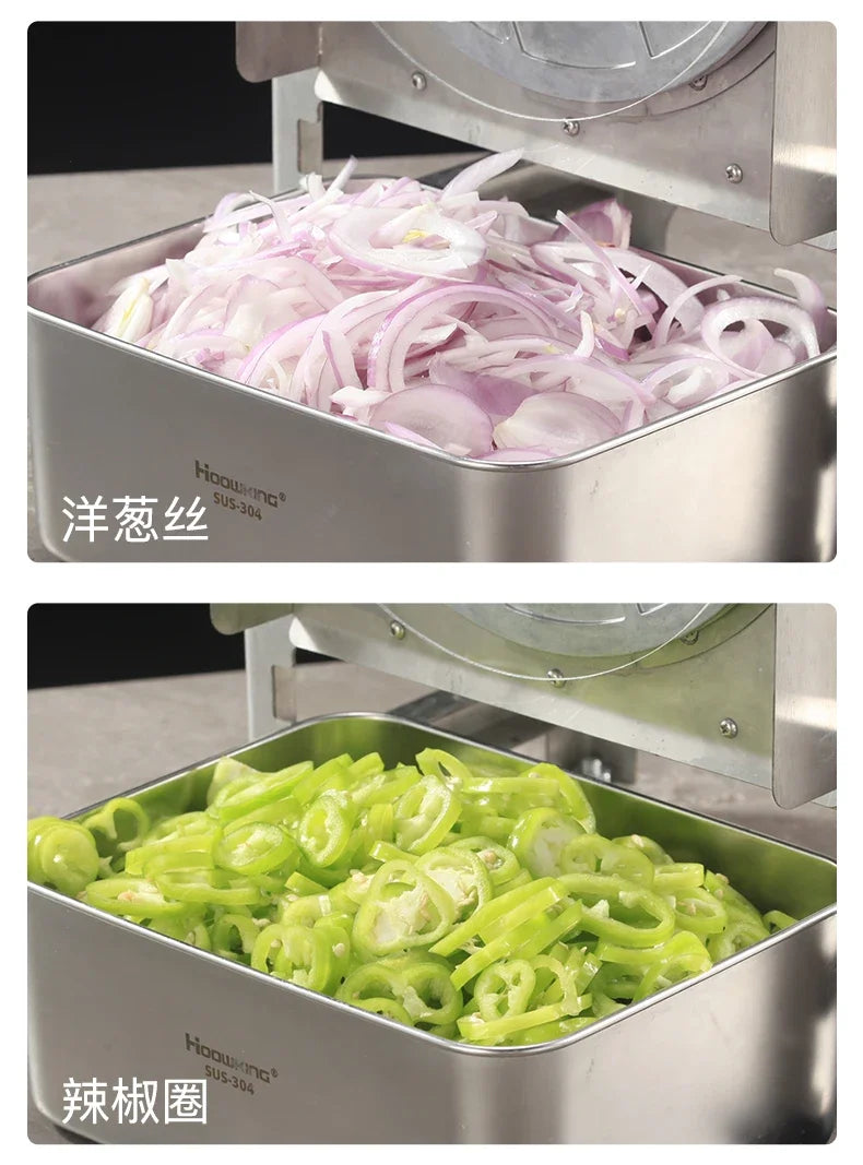 Commercial stainless steel electric slicer for cutting garlic and lemon slices, fruit slices and thin slices