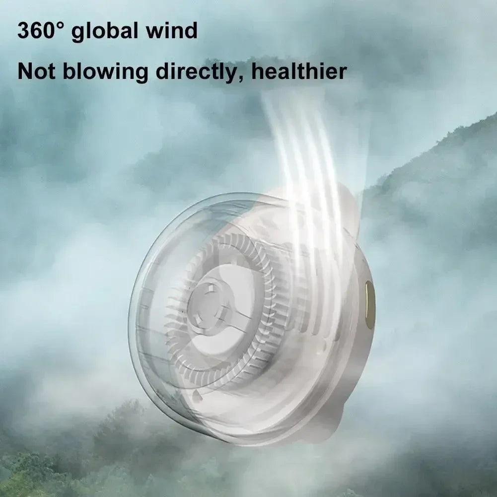 Portable Silent Fan Mini USB Rechargeable Bladeless Electric Clip-on Fan Adjustable 3-Speed Waist Fan For Outdoor Sports Office
