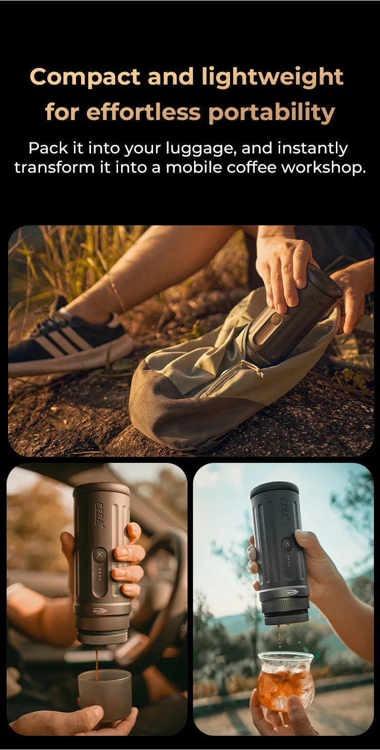 IKAPE Kapo K2 Portable Coffee Machine/Bluetooth Connection/Timer Function,51/58mm Espresso Bottomless Portafilter,Camping/Home
