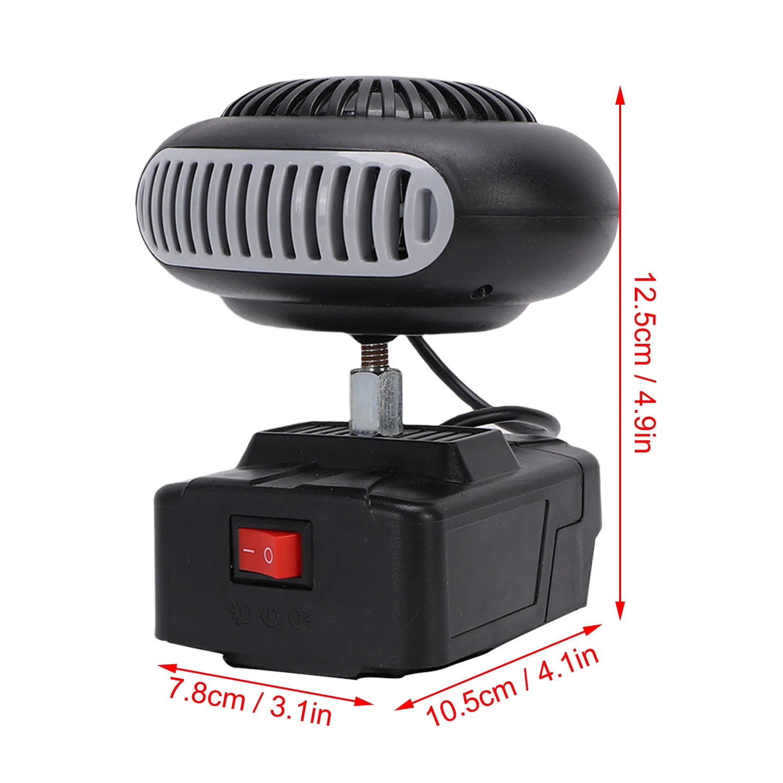 Portable Battery Powered Space Heater Cordless Car Heater Defogger Fan Quiet for Car Office Indoor Use