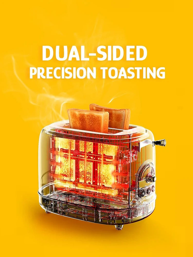 2-Slice Retro Floral Print Toaster with Removable Crumb Tray 6 Browning Levels 3 Functions Waffle Maker for Puff Pastry