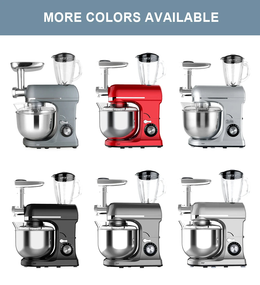1300W 7L 3 in 1 Multi-function Planetary Stand Mixer Commercial Electric Dough Blender for Kitchen Bakery