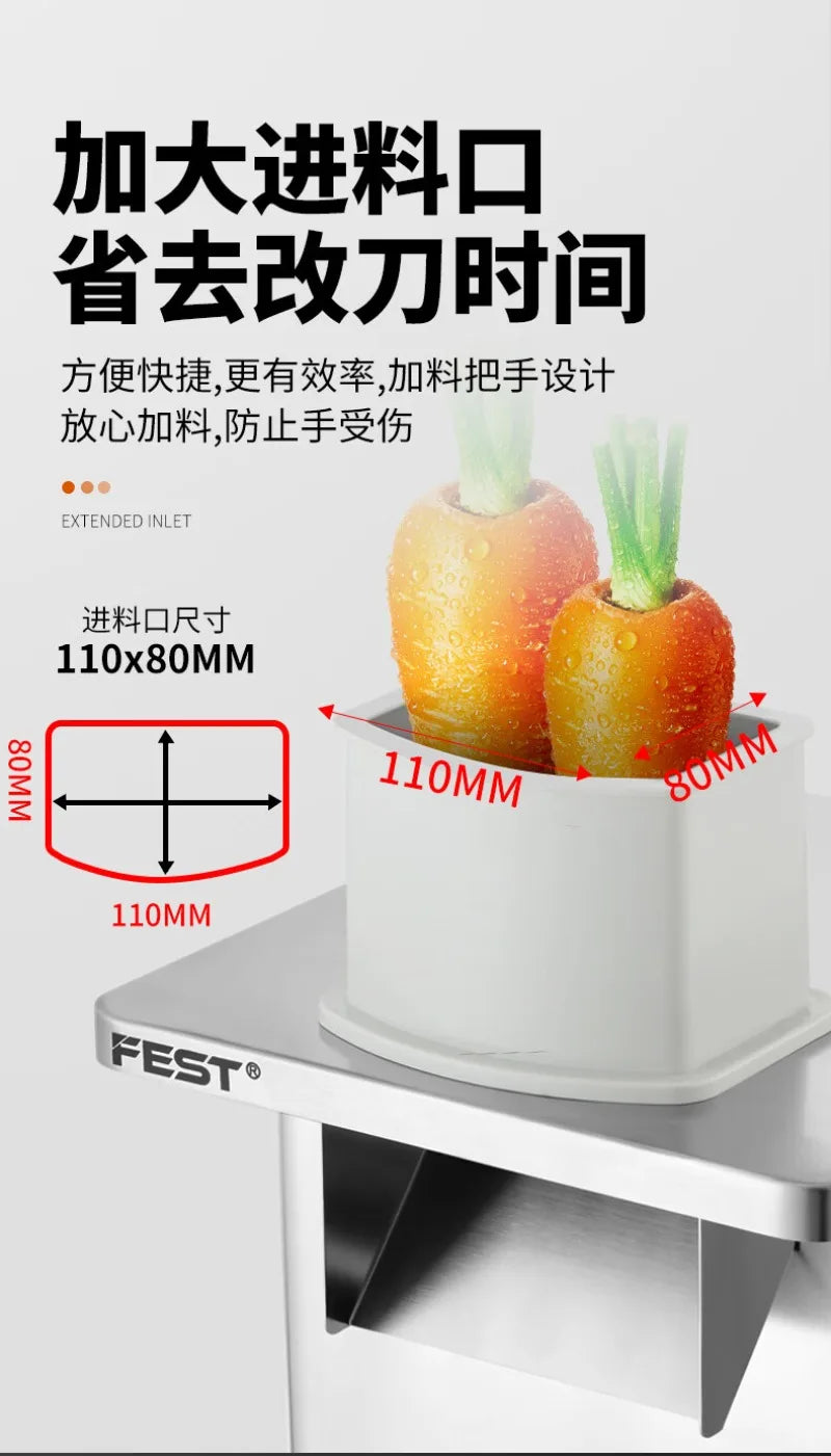 Commercial Electric Potato Dicing Machine Stainless Steel Automatic Cutter for French Fries Chips Shredding