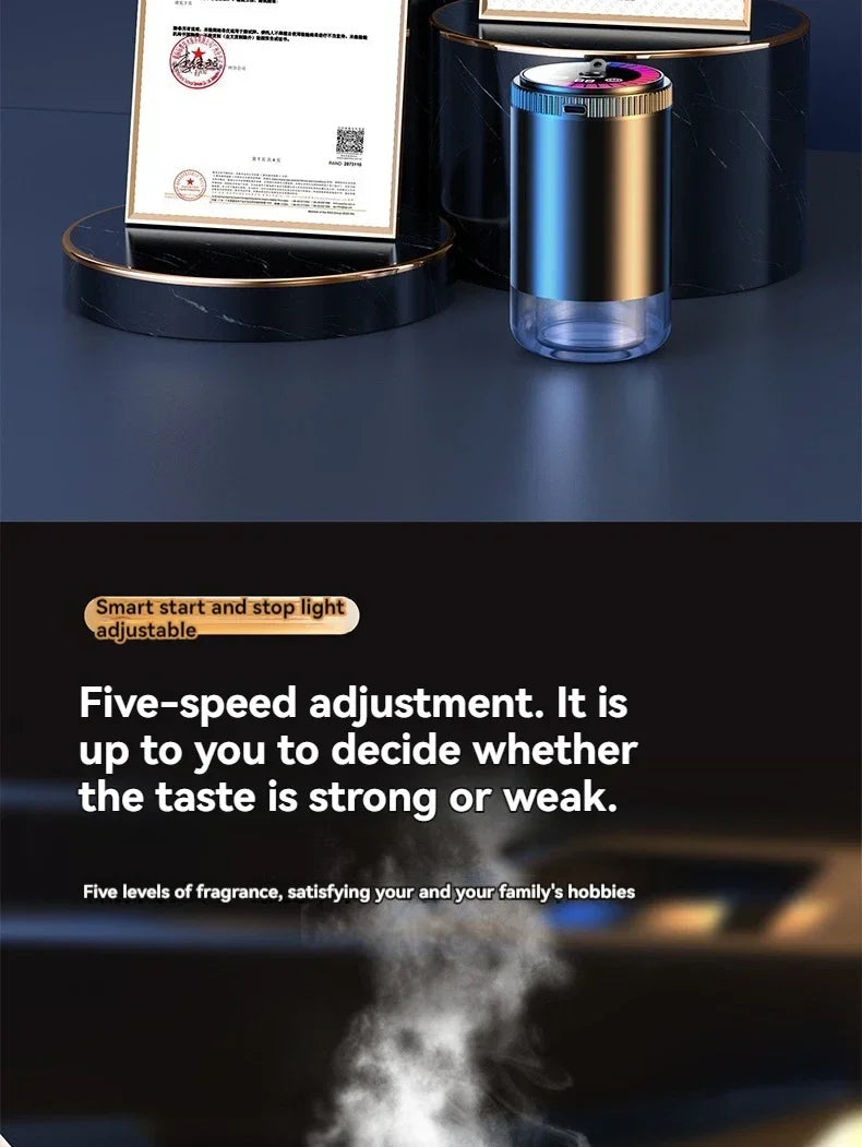 Smart Car Aroma Diffuser Rechargeable Air Freshener Auto On Off 5 Modes Starry Sky Ambient Light USB Car Purifier Humidifier
