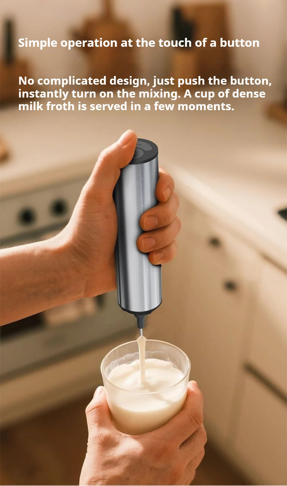 New Electric Milk Frother Household 3 Speeds Rechargeable Coffee Blender Covered Storage for Milk Drink Coffee Cooking Tool