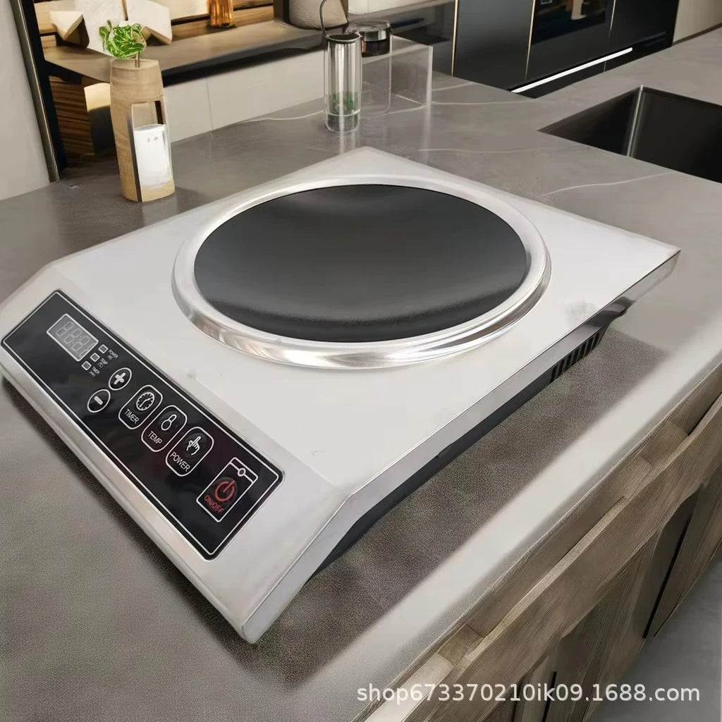 3500W Concave Flat Commercial Electric Induction Cooker Portable Stainless Steel Large High Power Restaurant Cooktop Hob