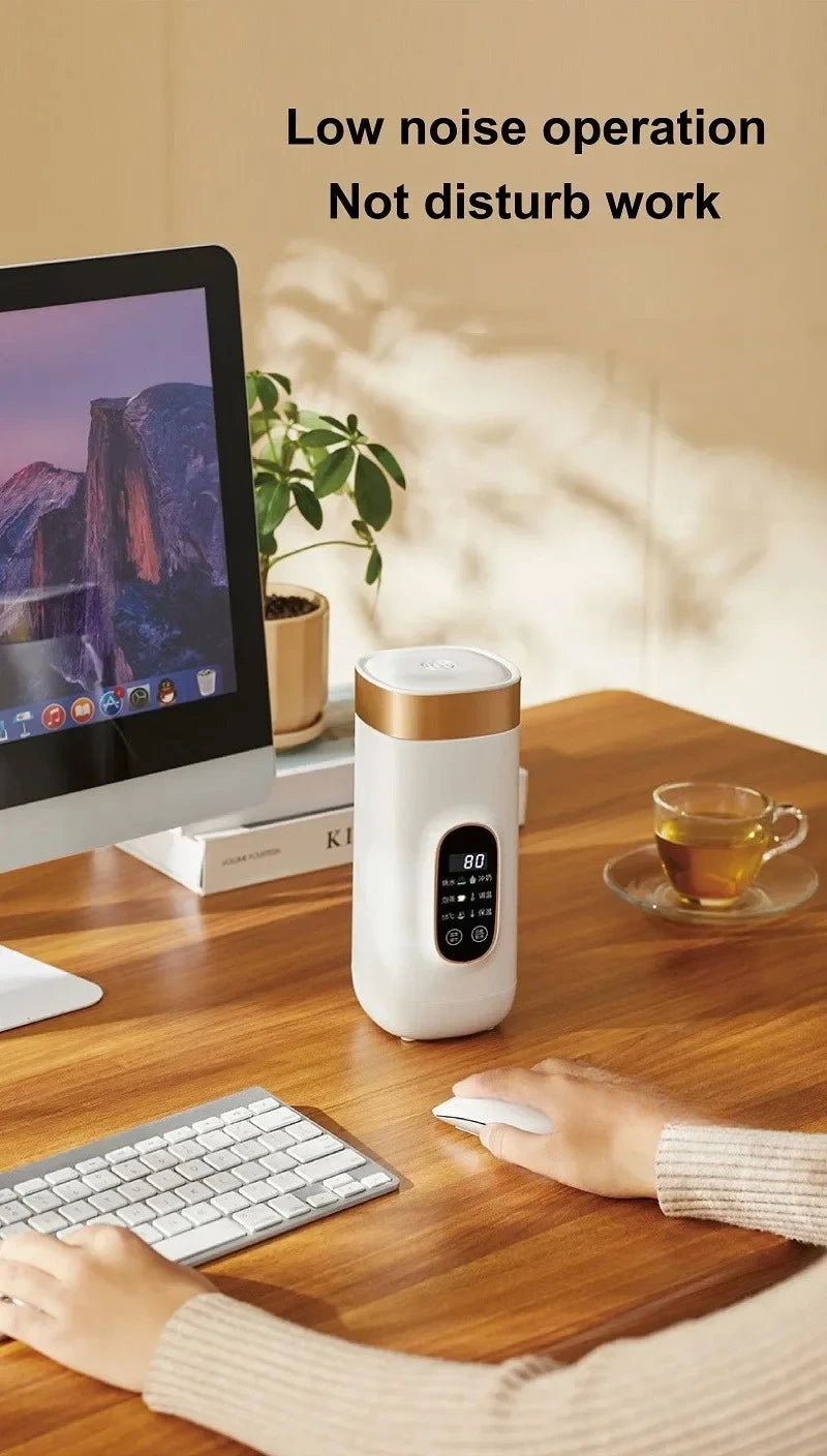 650ml Electric Water Cup Portable Temperature Control 304 Stainless Steel Electric Kettle Thermos Cup Travel Hot Water Kettle