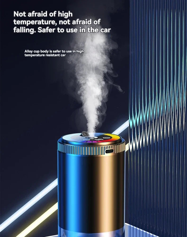 Smart Car Aroma Diffuser Rechargeable Air Freshener Auto On Off 5 Modes Starry Sky Ambient Light USB Car Purifier Humidifier