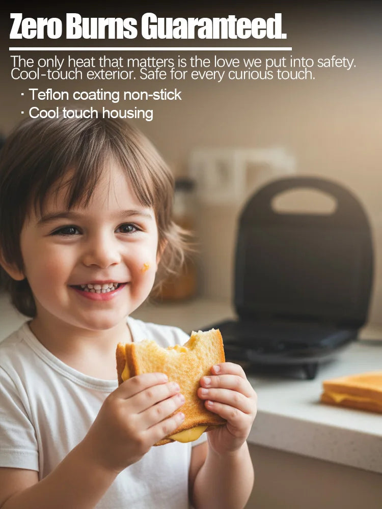 Sandwich Maker Sonifer SF-6173 750W Non Stick Panini Press Electric Grill Breakfast Machine Space Saving Kitchen Appliance