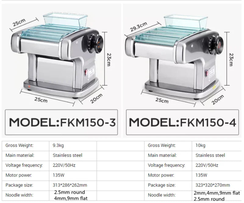 Electric Noodle Making Machine Stainless Steel Pasta Maker Cutting Slicer Noodle Pressing Machine Dough Cutter