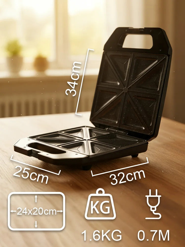 Sandwich Maker Sonifer SF-6193 1400W Triangle Plate Electric Toastie Maker Non Stick Grill Breakfast Machine for Home Kitchen