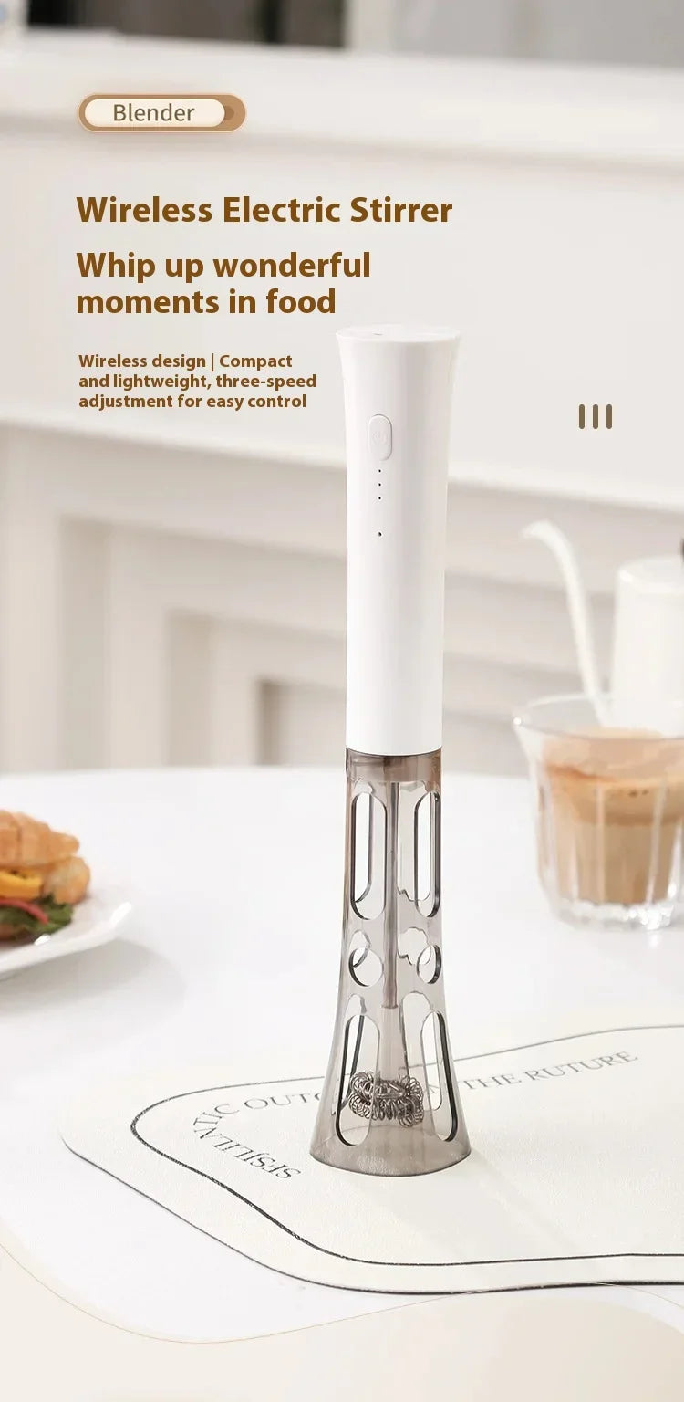 1ps Hot Selling Household Kitchen Small and Convenient Egg Beater Handheld Electric Charging Model Milk Frother Coffee Stirrer