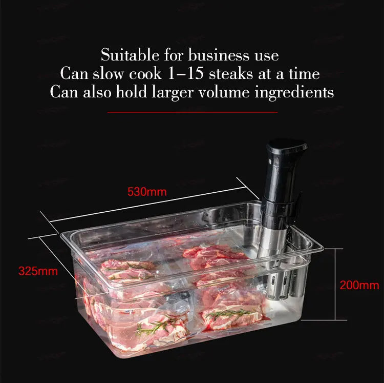 11L/ 25L Container For Sous Vide Cooker Machine Food Grade PC Material Heat Insulation Stainless Steel Sous Vide Rack