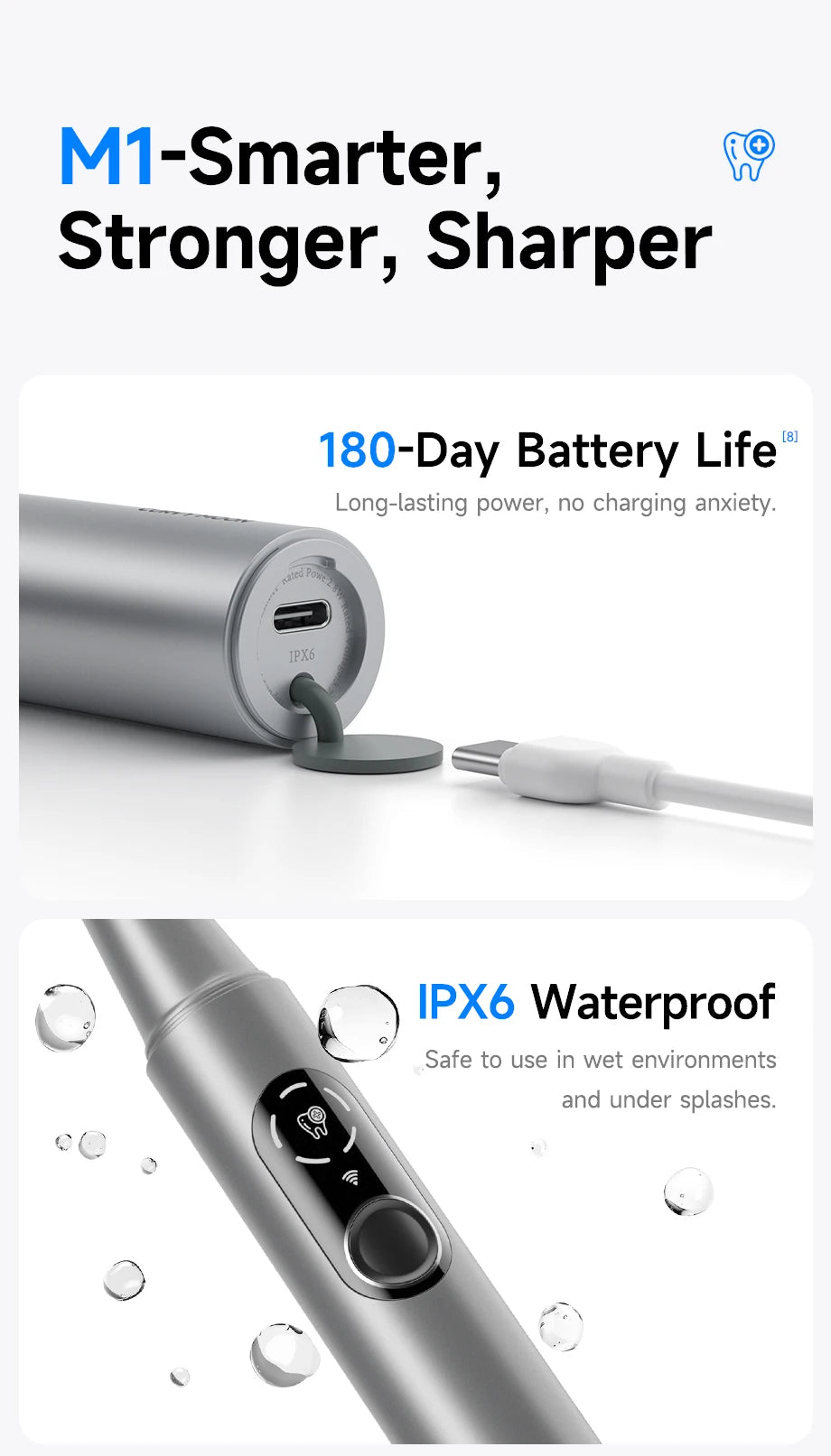 M1 Visible Electric Ultrasonic Teeth Cleaner with 500MP Camera Tartar Remover Coffe/Tobacco Stains Cleaning Teeth Whitening Tool