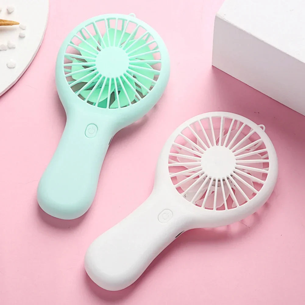 Mini Handheld Small Fan 3 Gears Portable Silent Office Desk Student on Dormitory Charging Outdoor Hand Holding Fan Small