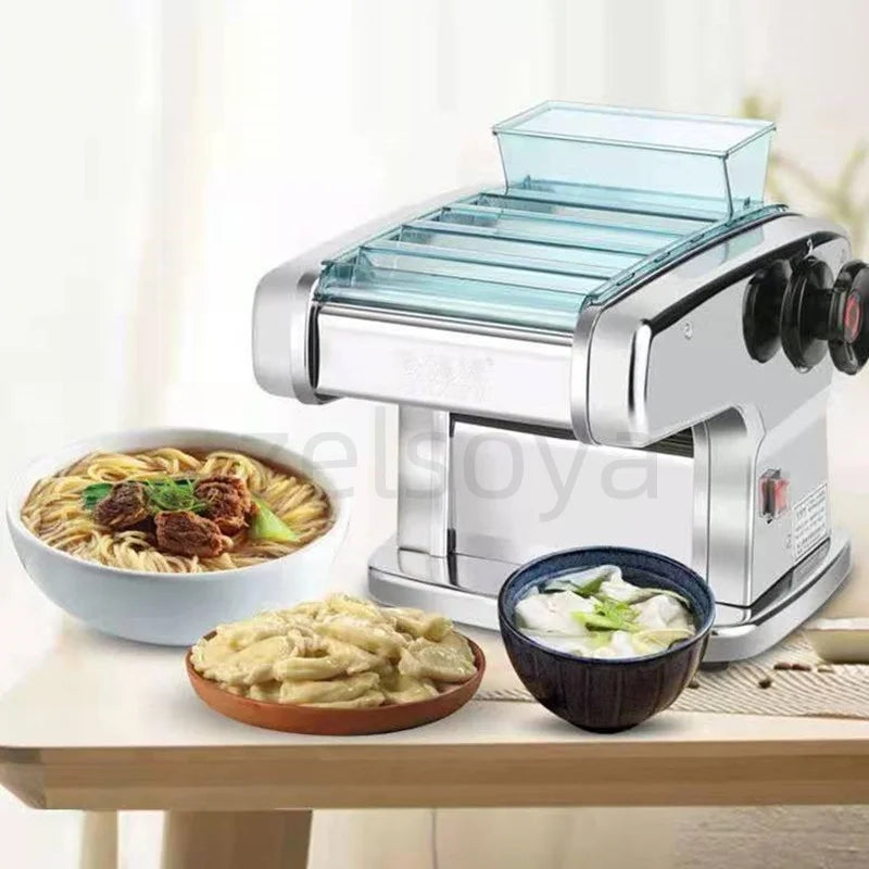 Household electric noodle machine Noodle machine Small automatic commercial stainless steel multi-function rolling machine