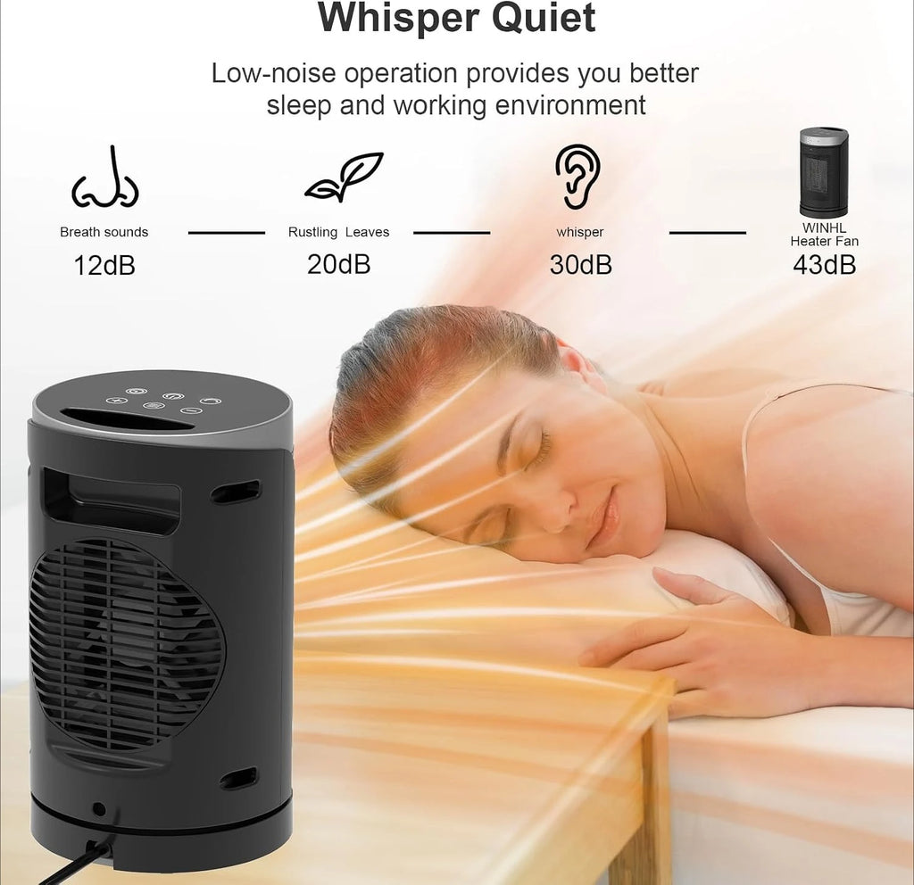 2026 New Upgrade Space Heater, Portable Electric Heaters For Indoor Use,70°Oscillation | Thermostat, Remote Control