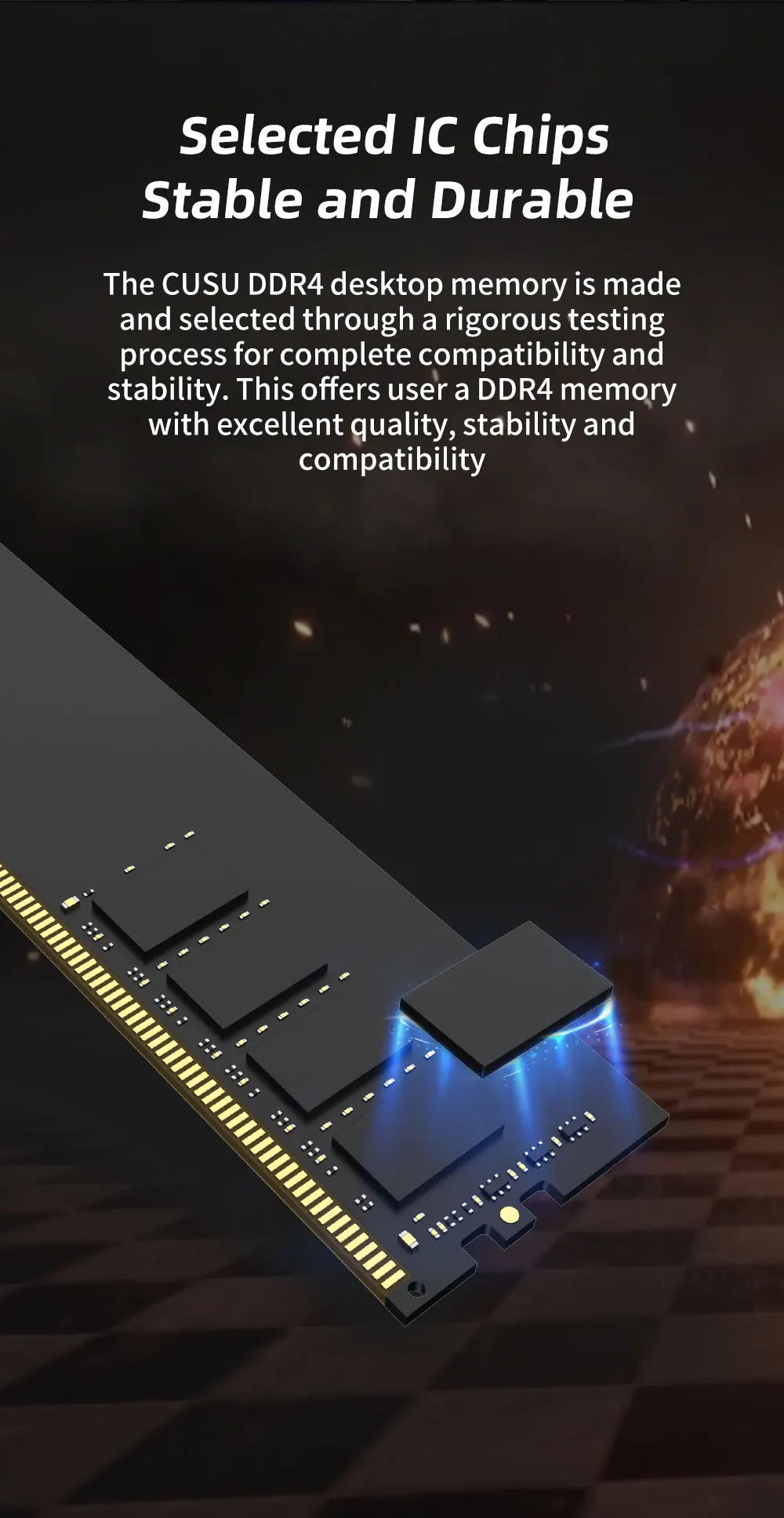 CUSU DDR4 Desktop Memory 3200MHz DDR4 RAM 8GB 16GB 8GBx2 16GBx2 1.35V/ 1.2V UDIMM for Motherboard