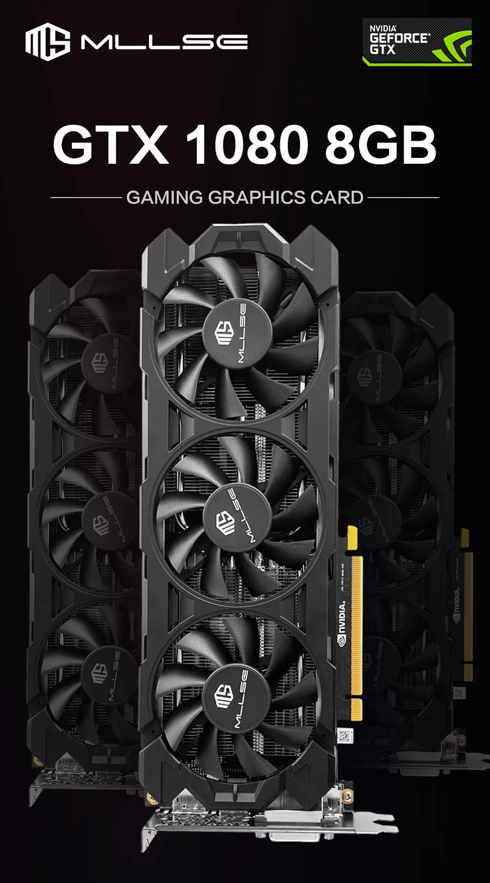 MLLSE NVIDIA GeForce GTX 1080 8GB GDDR5X 256-bit PCIe 3.0 x16 16nm Desktop Computer Gaming GPU New Card Placa De Video