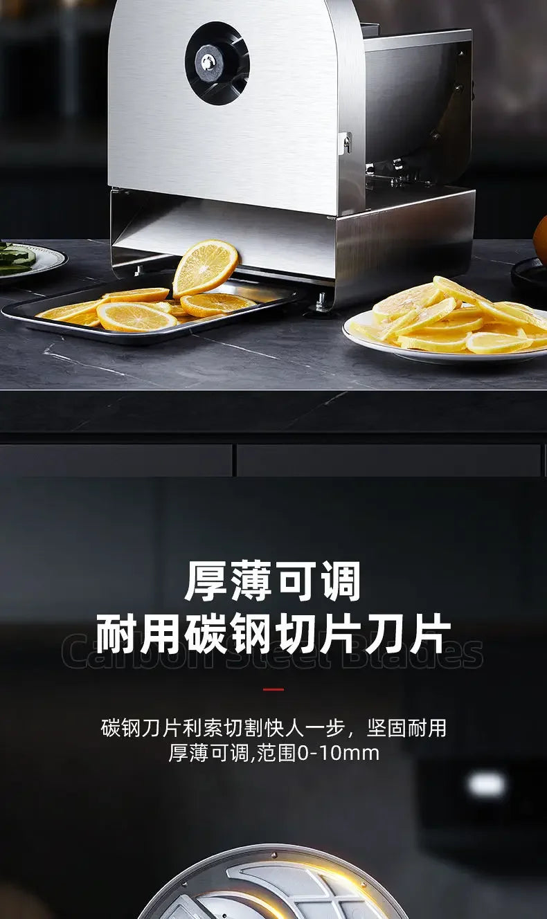 Electric lemon fruit slicer potato lotus root slices slicing potato chips machine manual slicer garlic slices carrot commercial