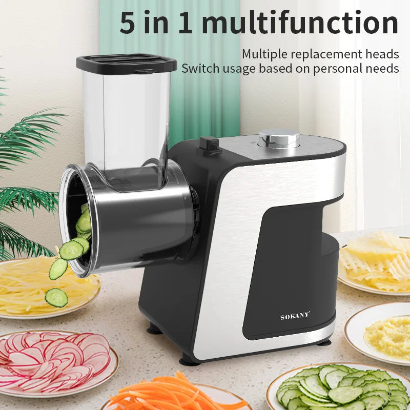 DIVEDEER Electric Vegetable Cutter: Multi-Function Vegetable Slicer and Shredder, All-in-One Potato and Cucumber Shredder