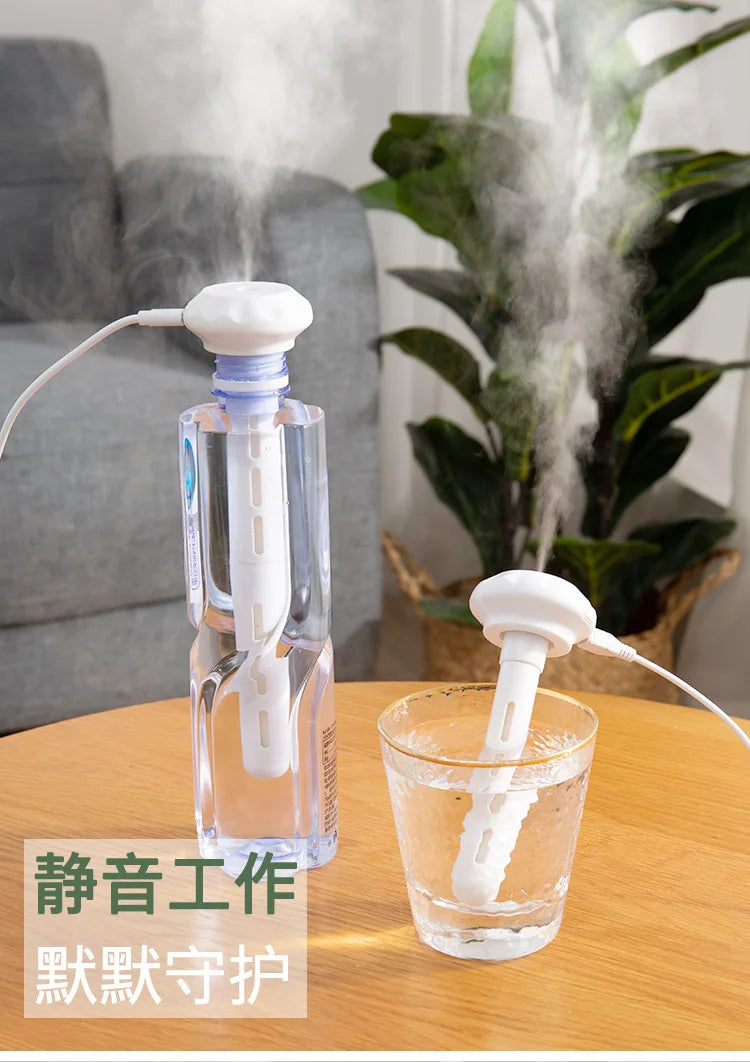 USB Mini Ultrasonic H2O Air Humidifier LED Lamp USB Water Bottler Cup Car Purifier Anion Mist Maker with Cool Light for Office