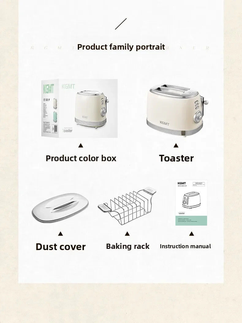 Retro 2 Slice Toaster with Warming Rack Adjustable Browning Control Pastel Green Bread Toaster for Home Breakfast Kitchen 토스터기