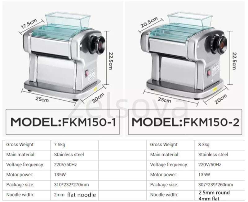 Household electric noodle machine Noodle machine Small automatic commercial stainless steel multi-function rolling machine