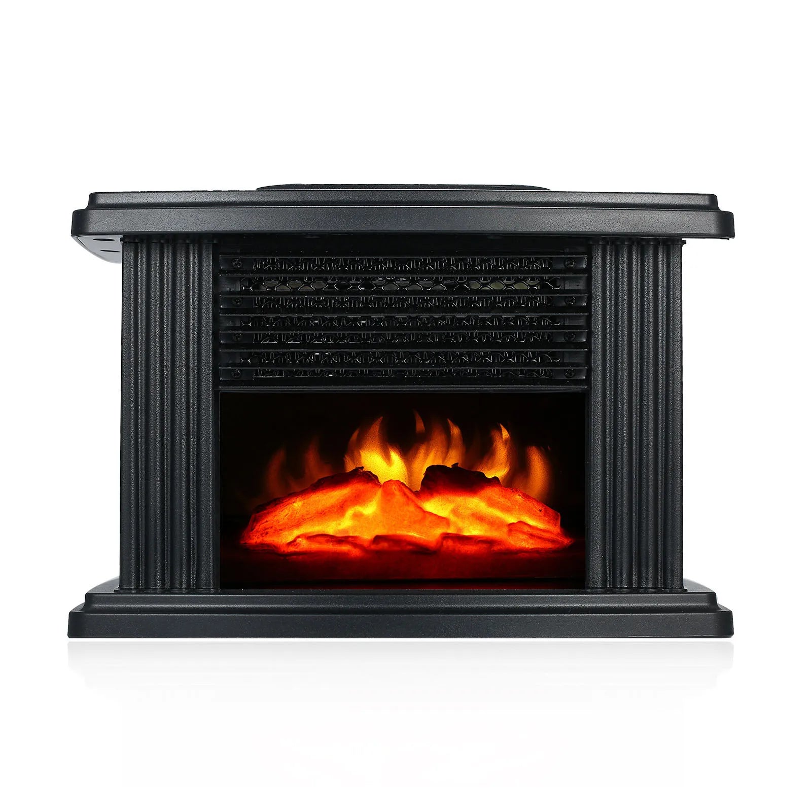 Mini Electric Fireplace Heater Simulated Flame Quiet Operation Portable Heating  Warmer Fan Space Heater with Remote Control